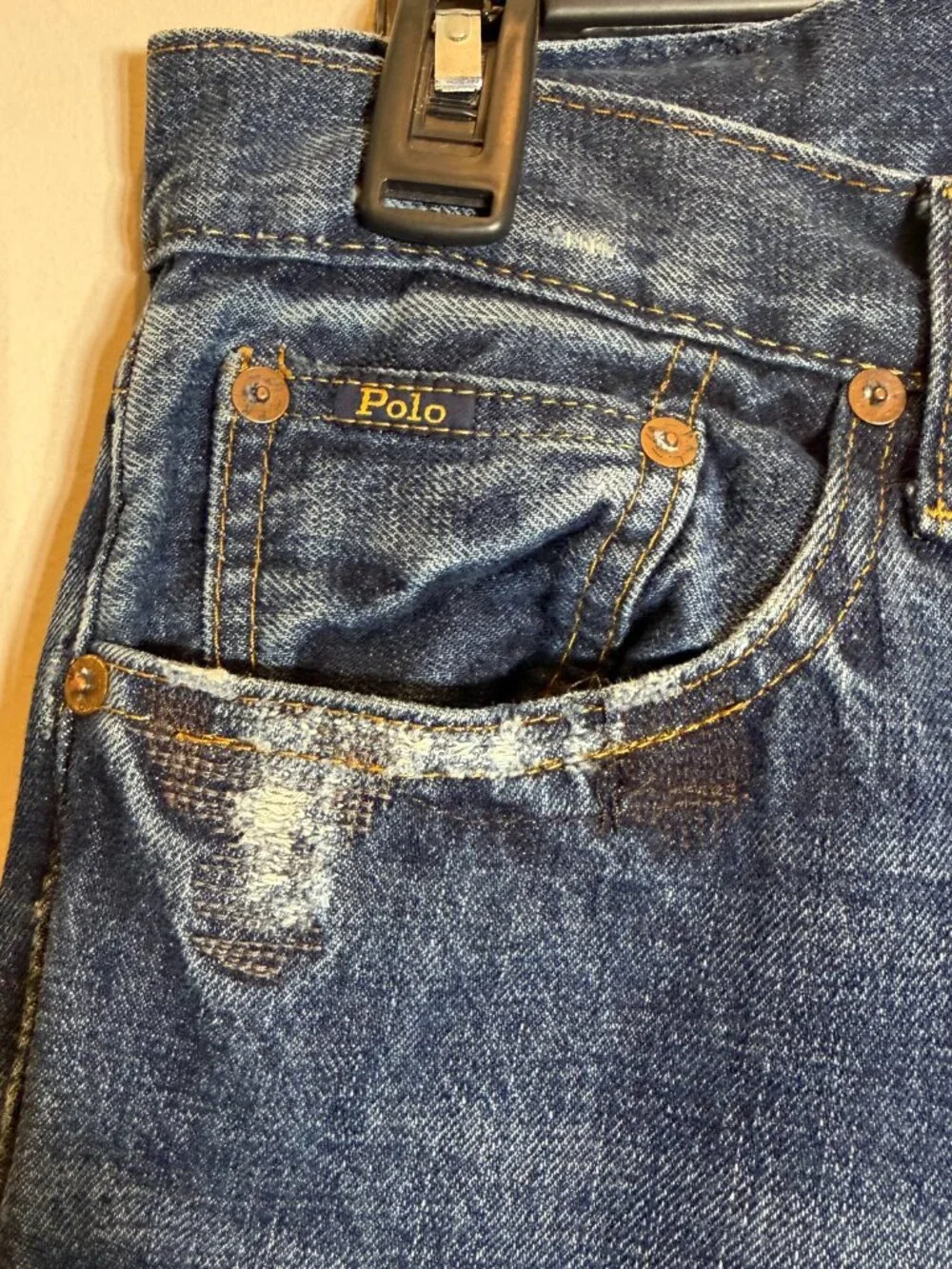 Polo Ralph Lauren The Sullivan Slim Distressed Denim Jeans Men's 29x30 Dark Wash